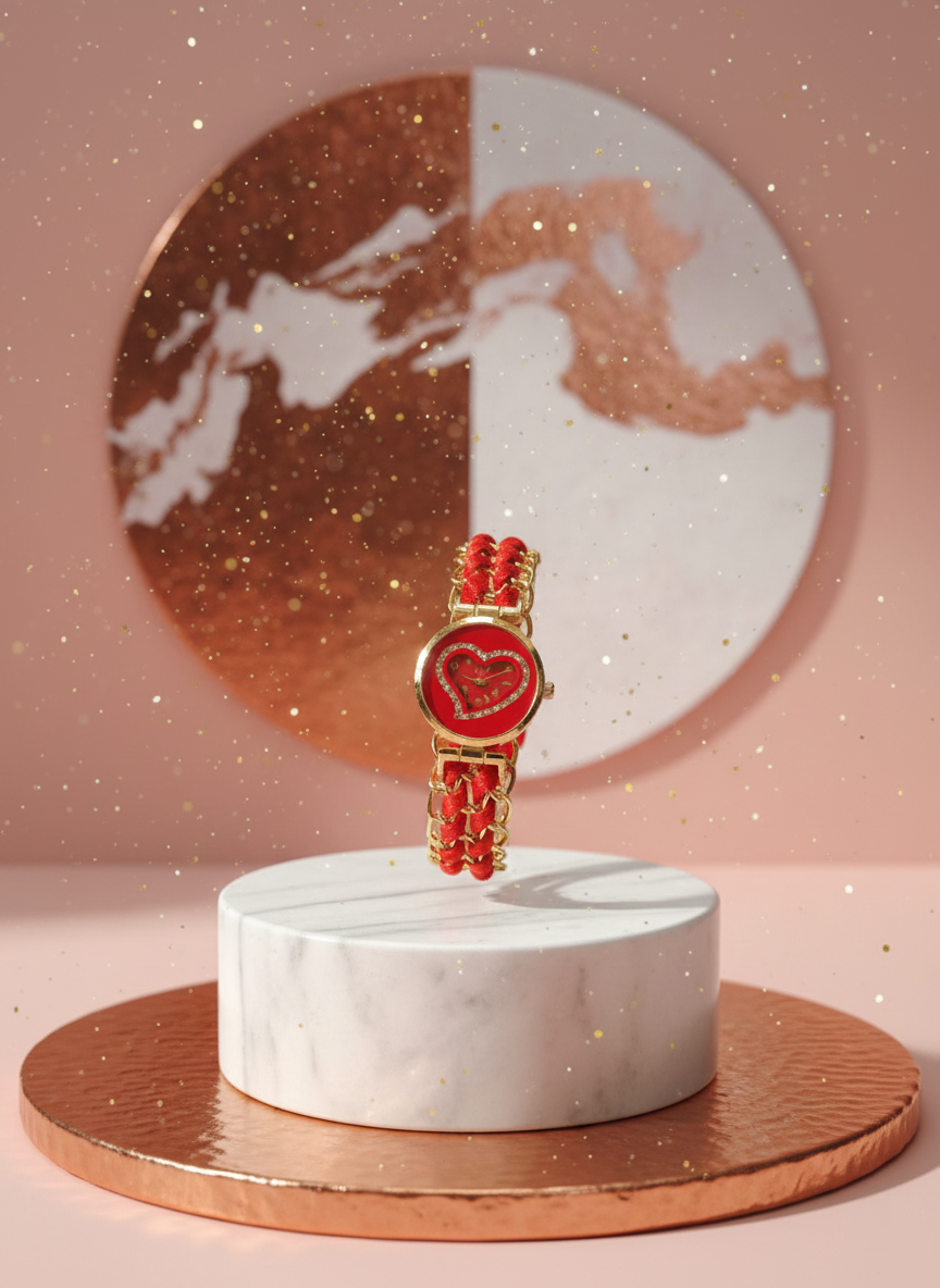 Stylish Heart Bracelet Watch