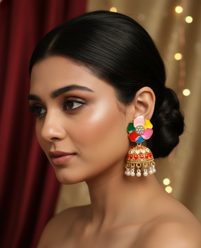 Multicolor Flower Earrings