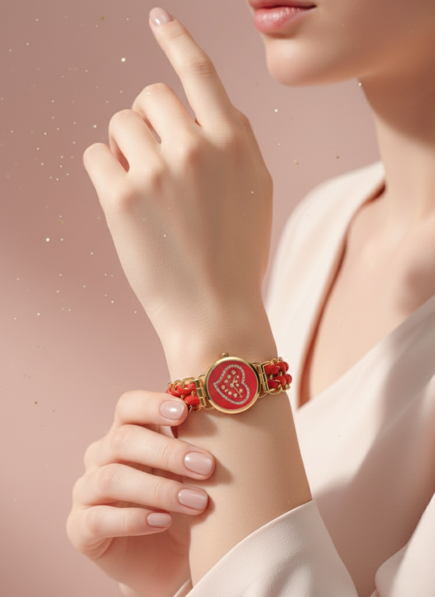 Stylish Heart Bracelet Watch