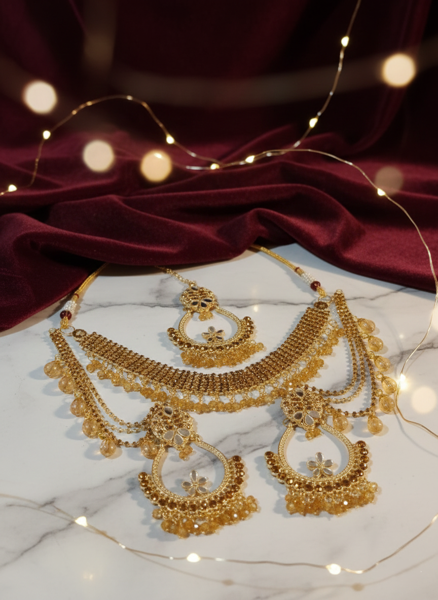 Crimson Elegance Bridal Set