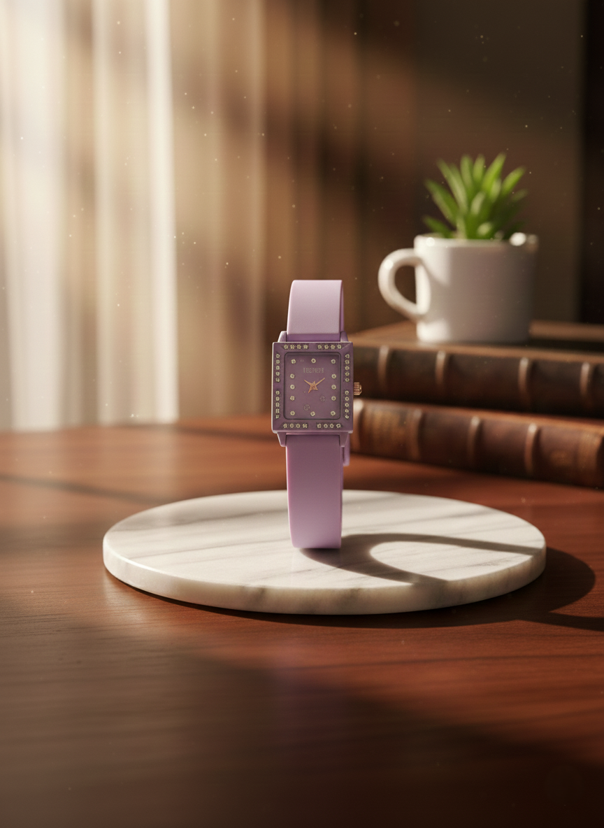 Elegant Purple Square Watch