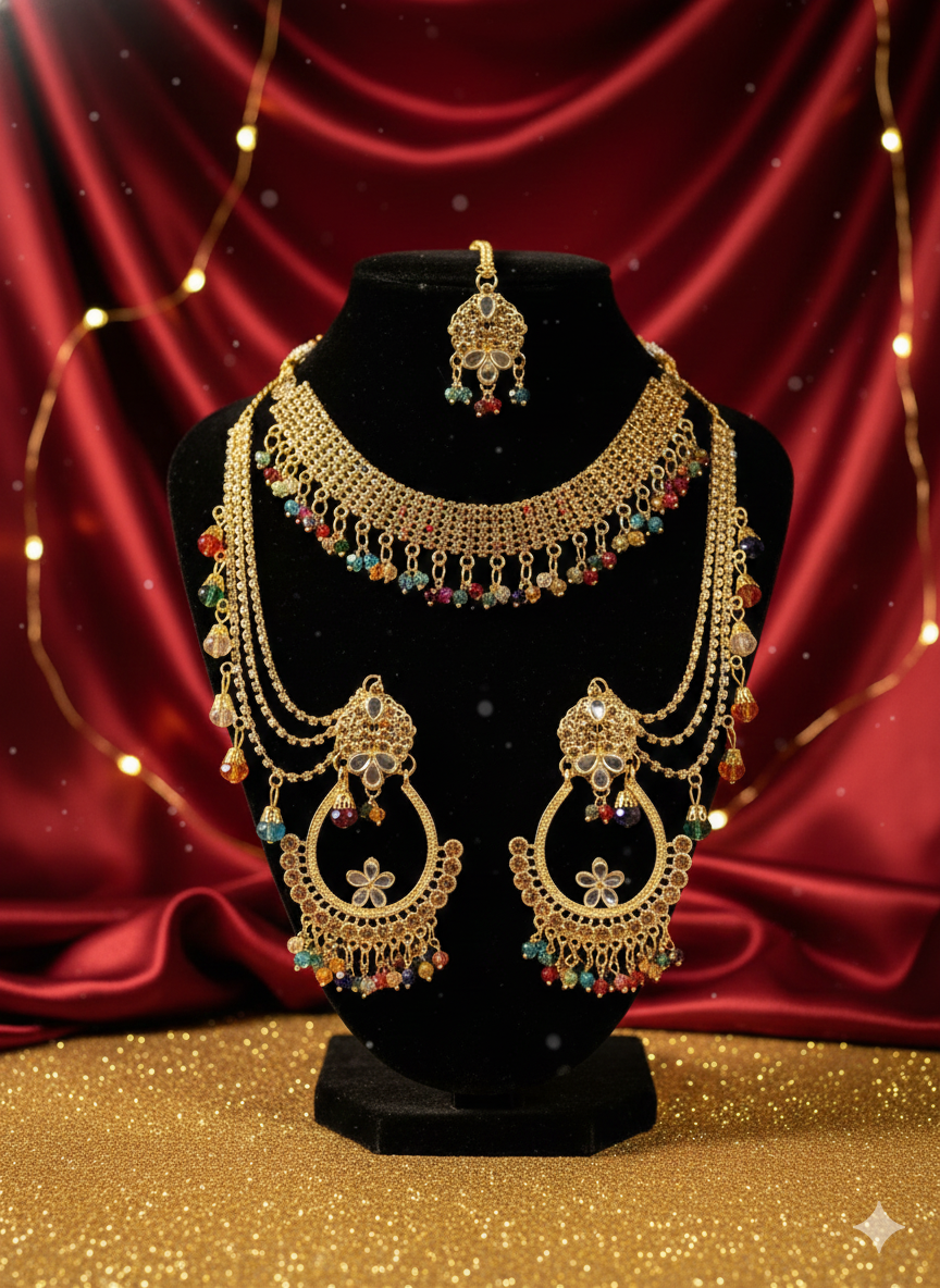 Crimson Elegance Bridal Set