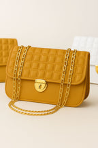 Quilted Gold Chain Sling Bag