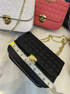 Quilted Gold Chain Sling Bag