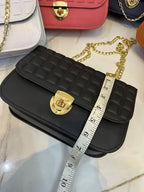 Quilted Gold Chain Sling Bag