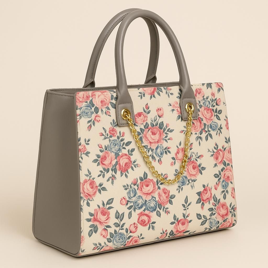 Floral Rose Chain Tote Bag